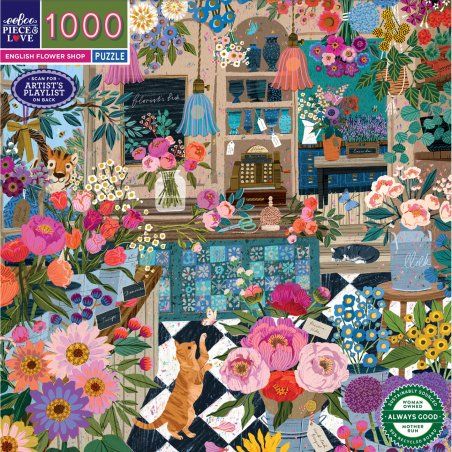 Eeboo - Puzzle 1000 pcs - English Flower Shop (EPZT440)