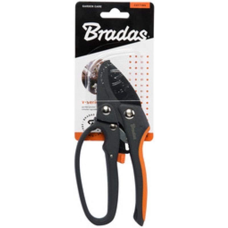 Bradas Sécateur à enclume V-SERIES, anthracite/orange