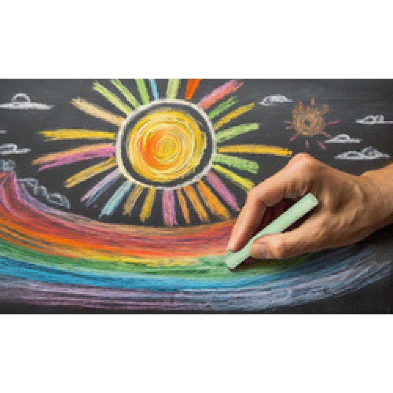 kangaro Craie pour tableau noir, rond, assorti