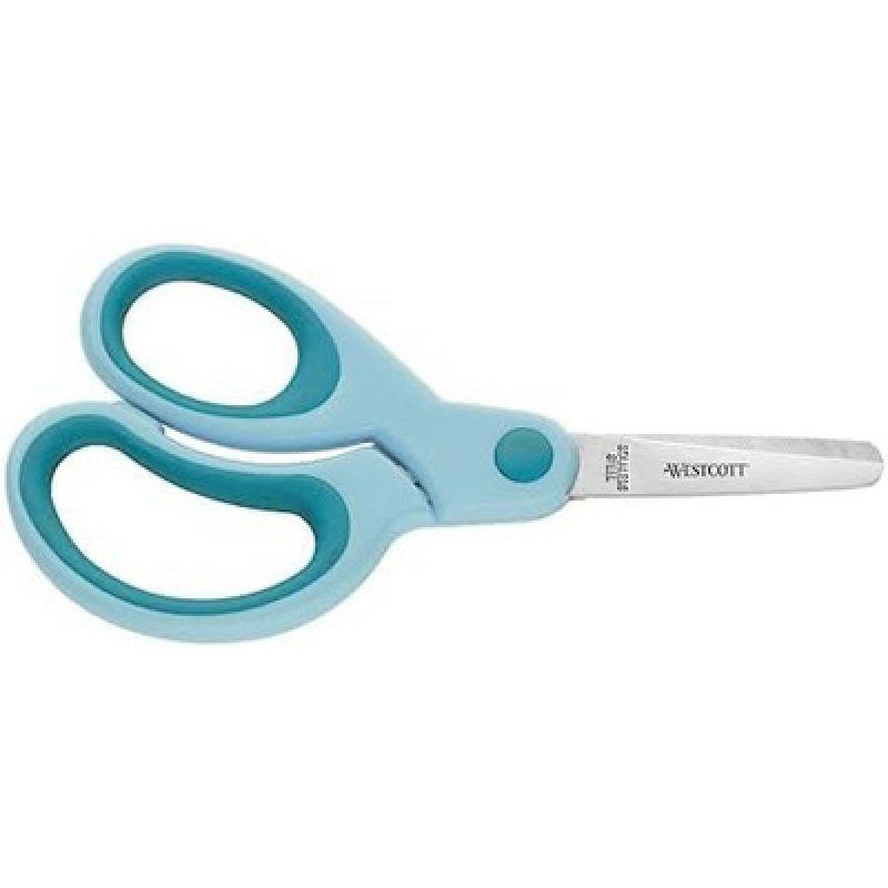 WESTCOTT Ciseaux Kids Softgrip, rond, 130 mm, turquoise