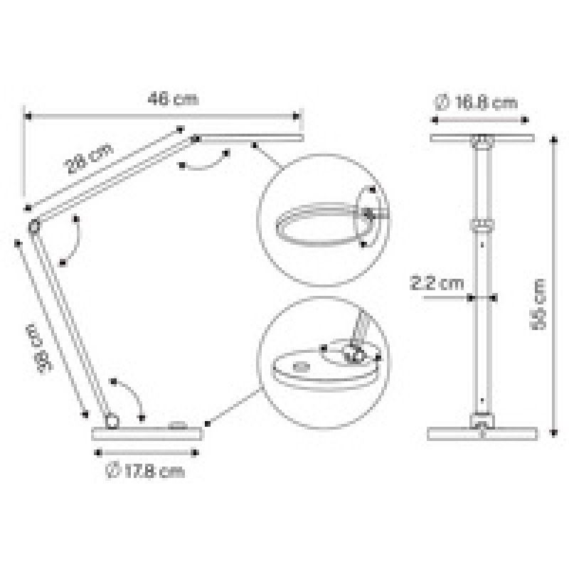 UNiLUX Lampe de bureau à LED OMEGA, sur pied, blanc