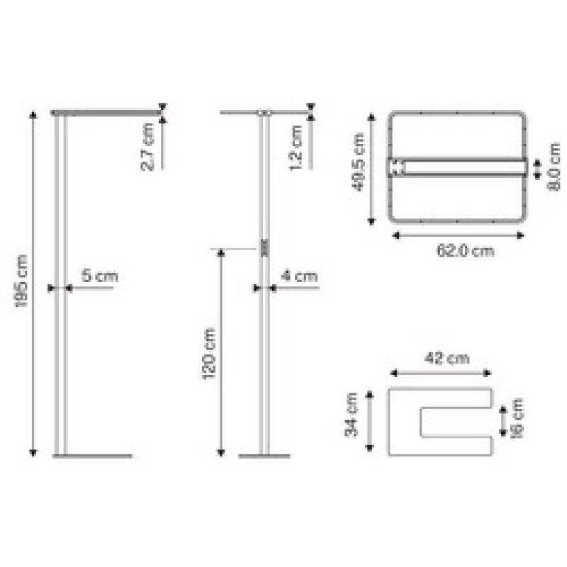 UNiLUX Lampadaire à LED ATLAS, hauteur: 1.950 mm, noir