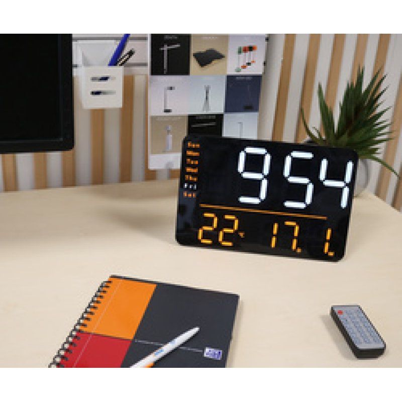 UNiLUX Horloge digitale multifonction à LED NUMI, noir