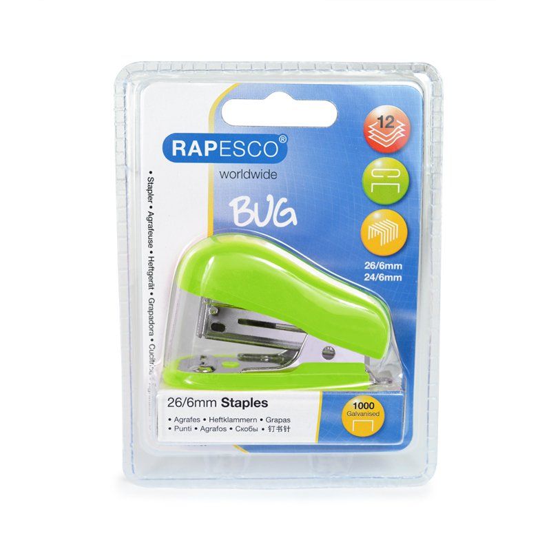 Rapesco Bug Mini Flat clinch Green