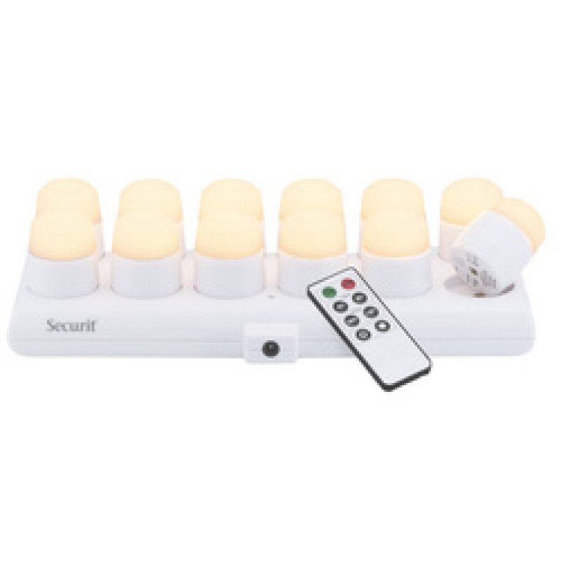 Securit Set de bougies LED rechargeables AMSTERDAM, blanc