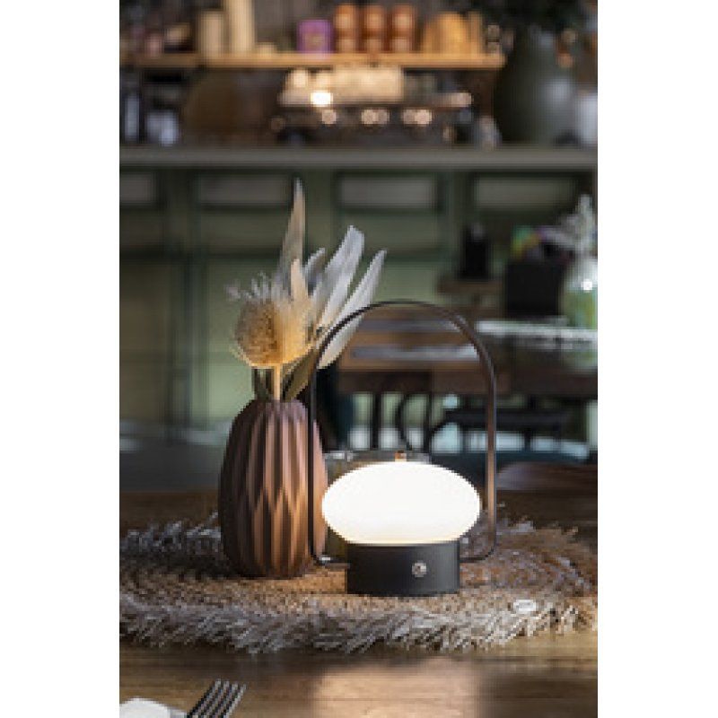 Securit Lampe de table à LED rechargeable BARCELONA, noir