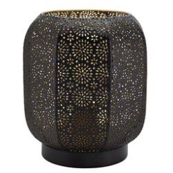 Securit Lampe de table à LED rechargeable MARRAKECH, noir/or