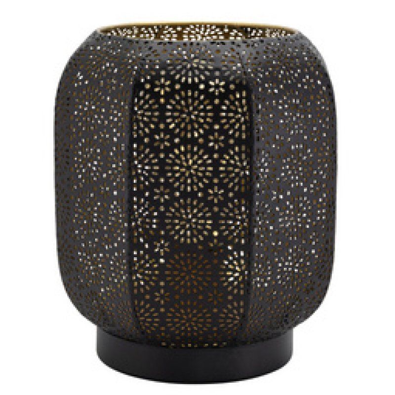 Securit Lampe de table à LED rechargeable MARRAKECH, noir/or