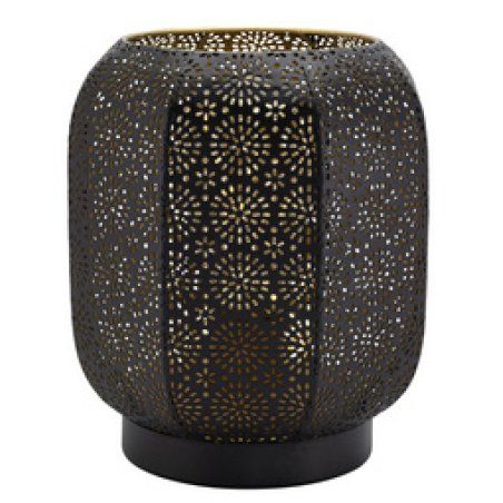 Securit Lampe de table à LED rechargeable MARRAKECH, noir/or