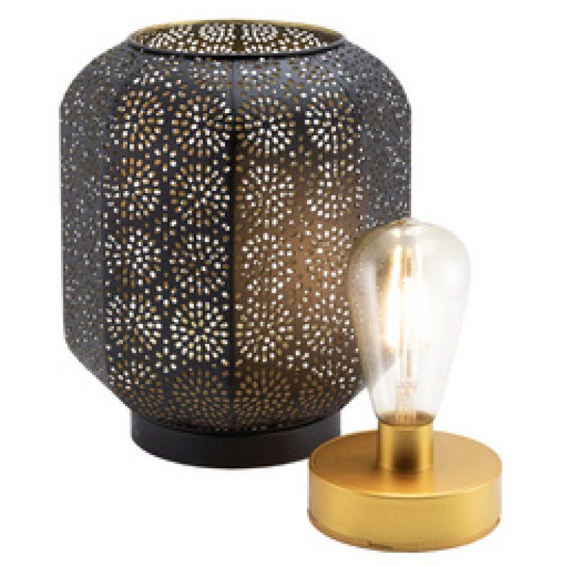 Securit Lampe de table à LED rechargeable MARRAKECH, noir/or