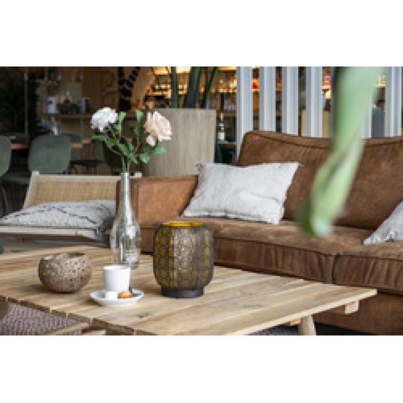 Securit Lampe de table à LED rechargeable MARRAKECH, noir/or