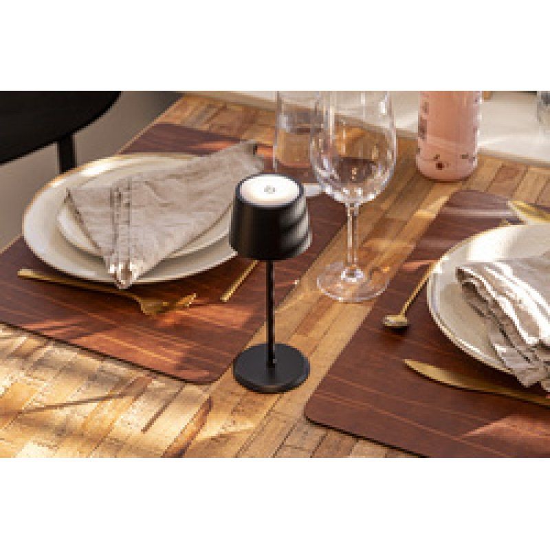 Securit Lampe de table LED rechargeable MONTE CARLO, noir