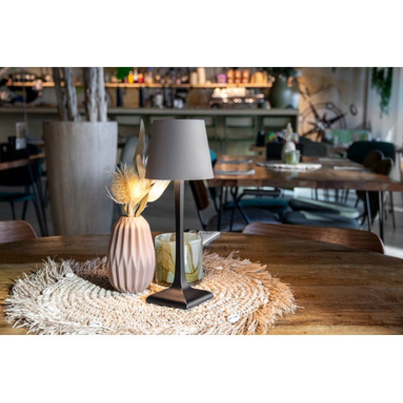 Securit Lampe de table LED rechargeable MILAN, noir/taupe