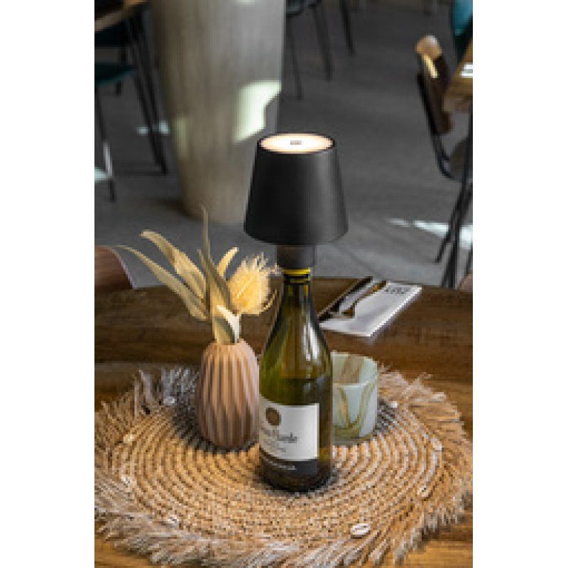Securit Lampe sur bouteille LED rechargeable PARIS, noir