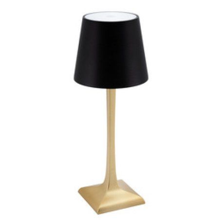 Securit Lampe de table à LED rechargeable ROME, or/noir