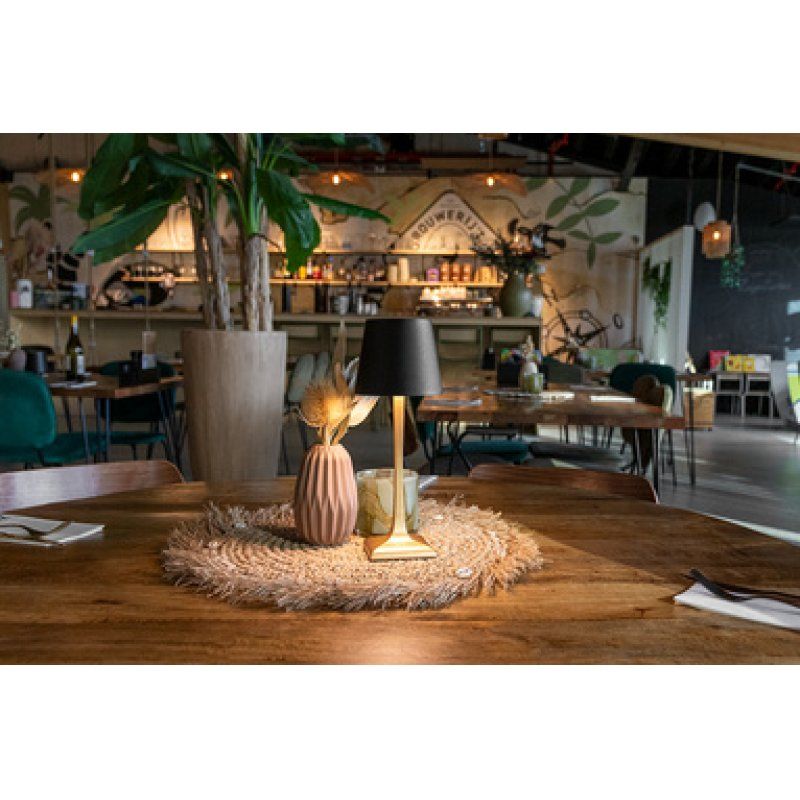 Securit Lampe de table à LED rechargeable ROME, or/noir