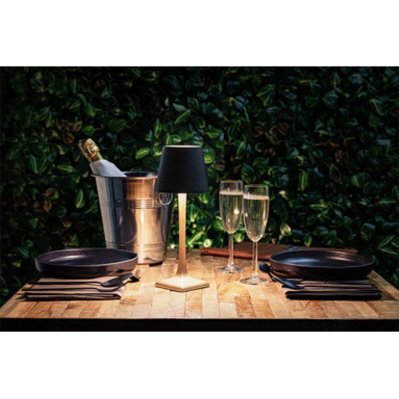 Securit Lampe de table à LED rechargeable ROME, or/noir