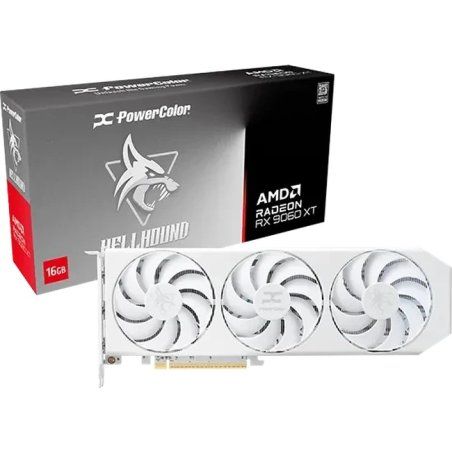 RX 9060 XT 16GB PowerColor Hellhound Spectal White OC GDDR6 3Fan