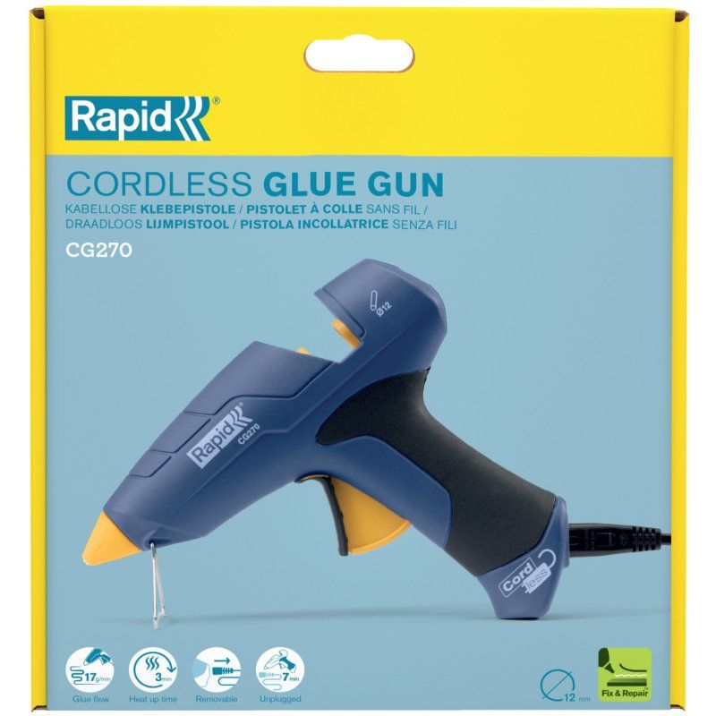 Rapid Pistolet à colle CG270, cordon amovible, bleu