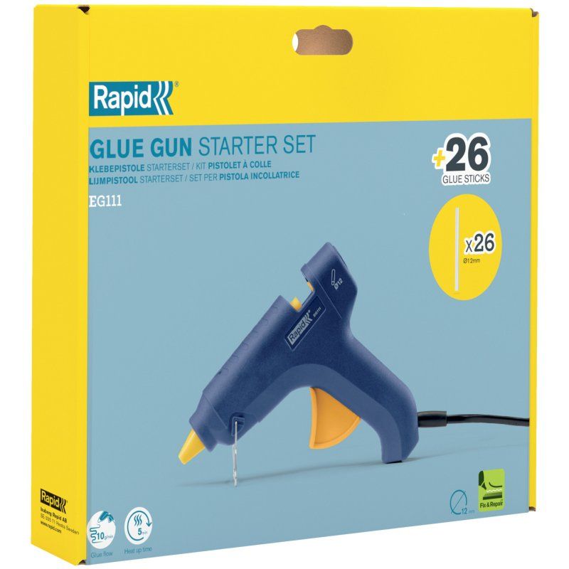 Rapid Pistolet à colle EG111, 25 watts, bleu