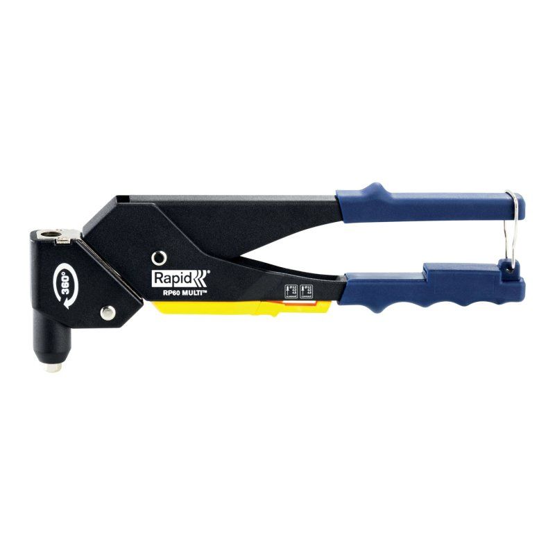 Rapid Pince à riveter RP60 Multi, tête pivotante, bleu/jaune