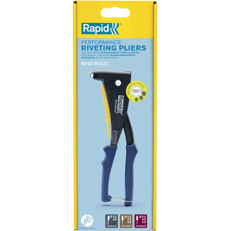 Rapid Pince à riveter RP40 Multi, bleu/jaune