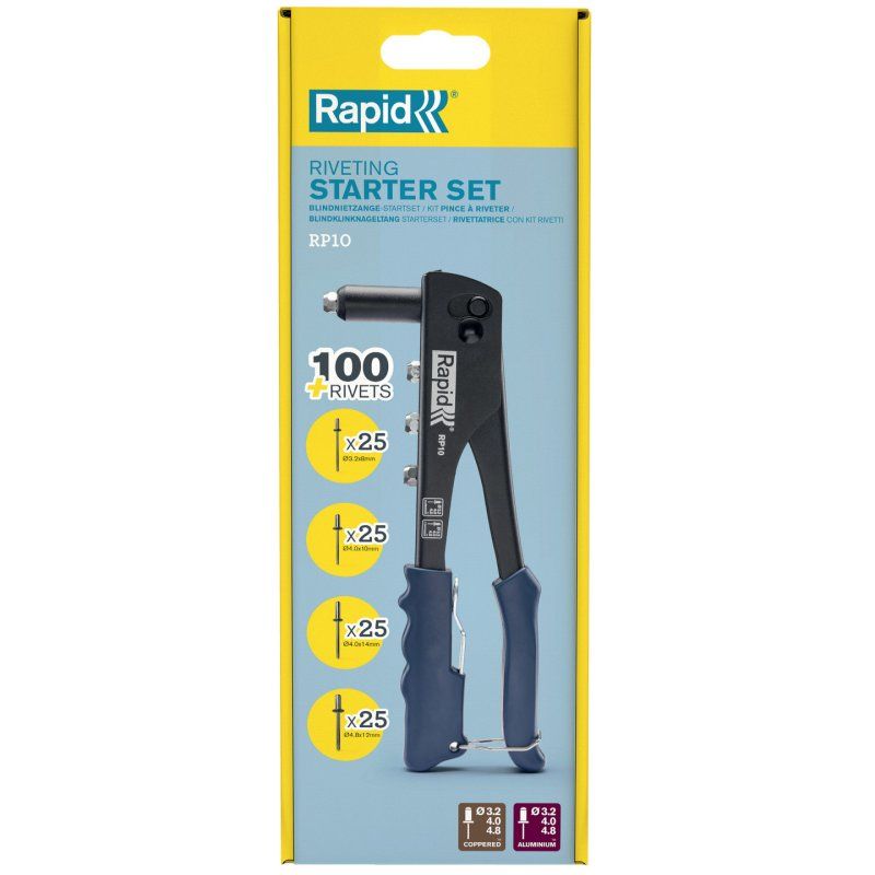 Rapid Pince à riveter RP10 Starter Kit, noir/bleu