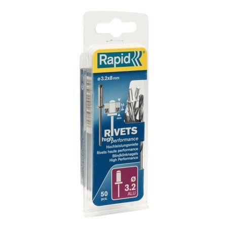 Rapid Rivet aveugle universel, 3,2 x 8 mm, en aluminium