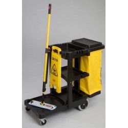 Rubbermaid Chariot de ménage avec sac 1805985, noir