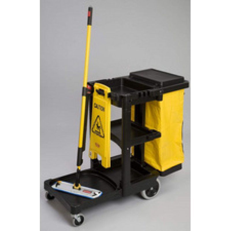 Rubbermaid Chariot de ménage avec sac 1805985, noir