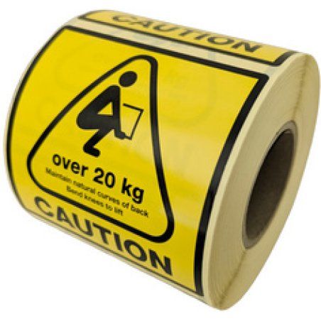 rillprint Étiquette d'avertissement "CAUTION OVER 20 KG"