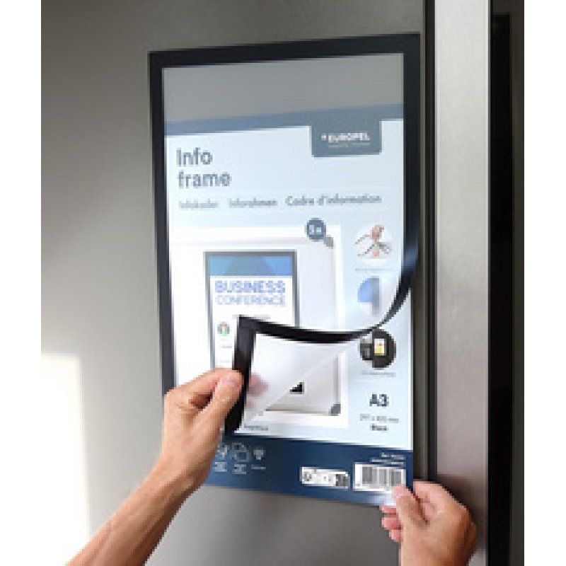 EUROPEL Cadre magnétique, A5, pack de 5, noir