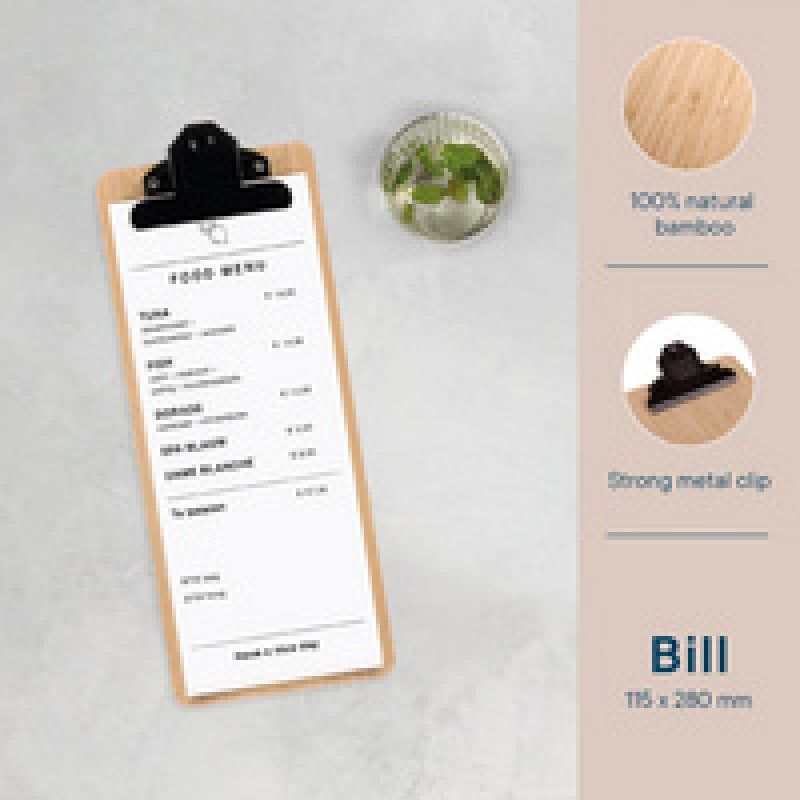 EUROPEL Porte-addition à pince, bambou