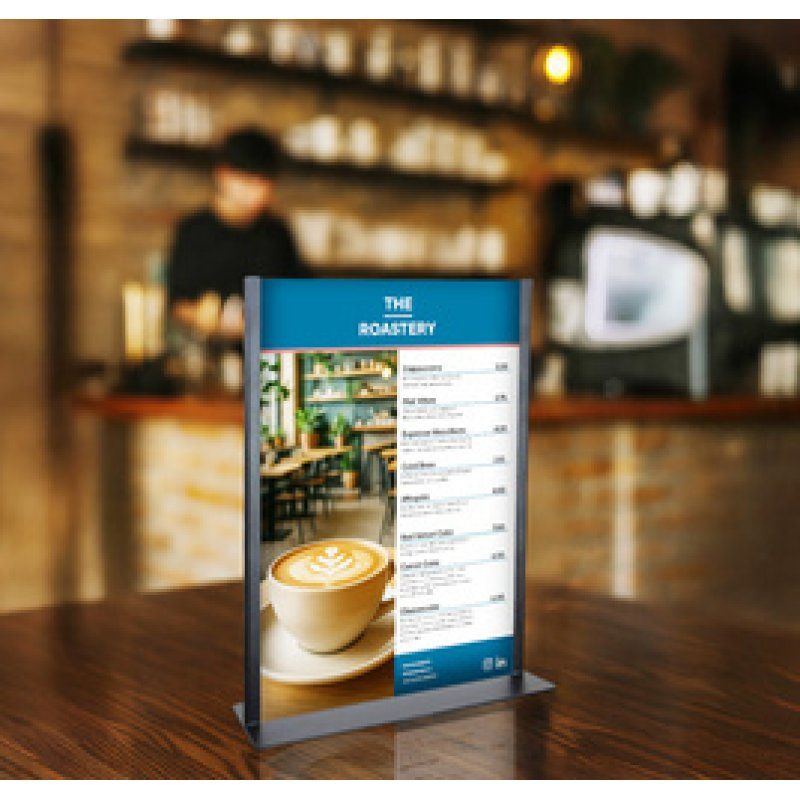 EUROPEL Porte-visuel, A5, métal, noir