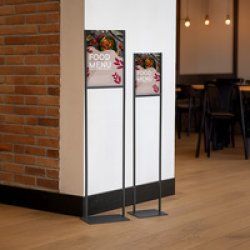 EUROPEL Porte-visuel sur pied, A3, métal, noir