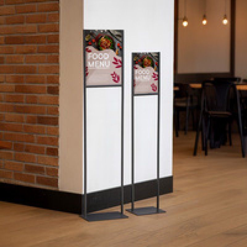 EUROPEL Porte-visuel sur pied, A3, métal, noir