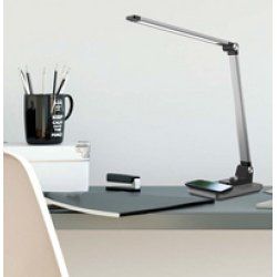 PAPERFLOW Lampe de table à LED JOA, socle, argent brossé