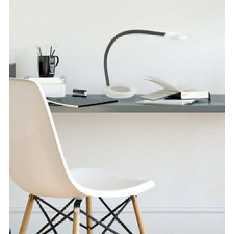 PAPERFLOW Lampe de table à LED TOBY, socle, blanc