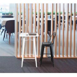 PAPERFLOW Table haute d'extérieur URBAN, 600 x 600 mm, blanc