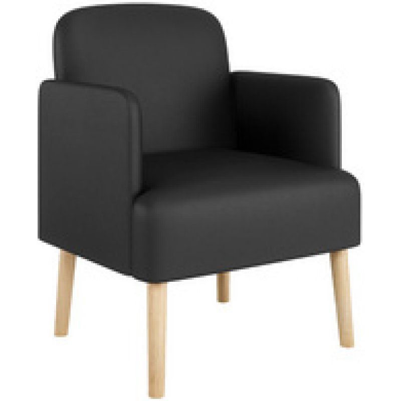 PAPERFLOW Fauteuil visiteur Brooks, simili cuir, noir