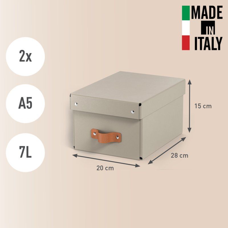 Leitz Puro Storage Box with lid, small, 7L, 100% recycled card, pack of 2