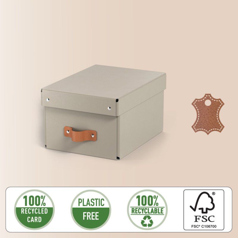 LEITZ Boîte de rangement Puro, carton, 7 L, set de 2, beige