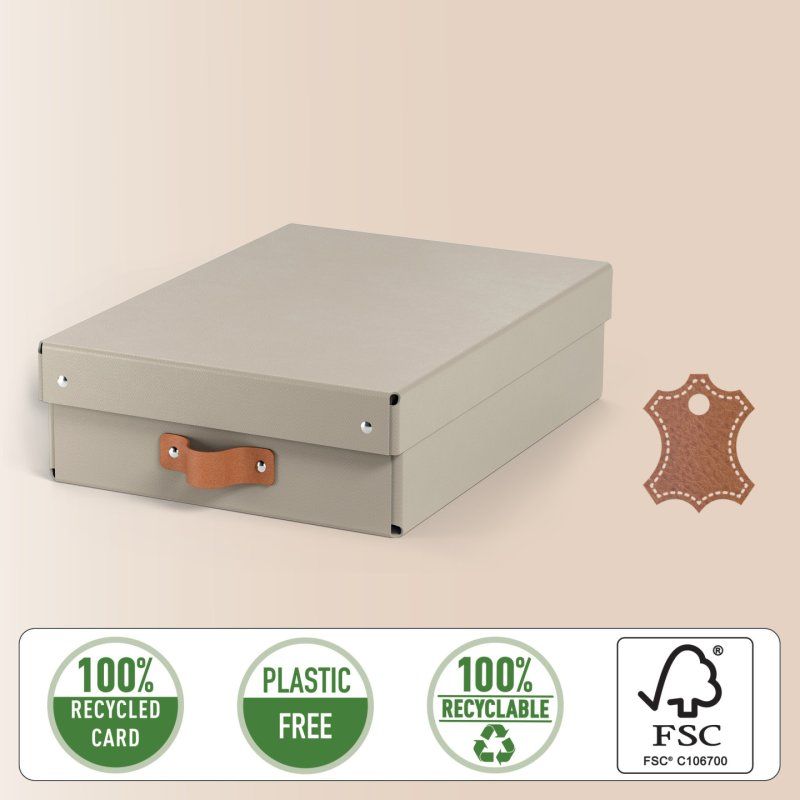 LEITZ Boîte de rangement Puro, carton, 8 L, set de 2, beige