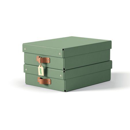 LEITZ Boîte de rangement Puro, carton, 8 L, set de 2, vert