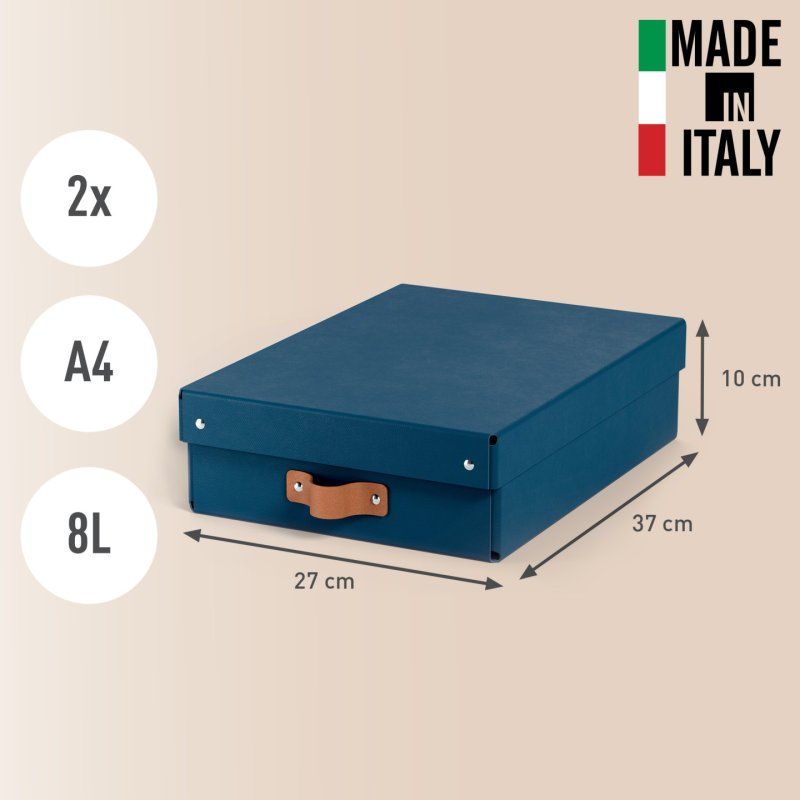 Leitz Puro Storage Box with lid, medium low, 8L, 100% recycled card, pack of 2