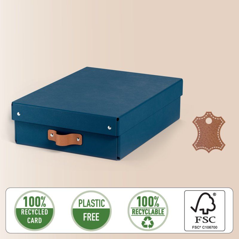 Leitz Puro Storage Box with lid, medium low, 8L, 100% recycled card, pack of 2