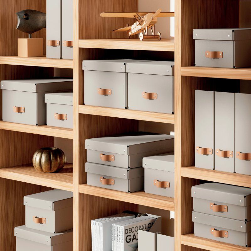 LEITZ Boîte de rangement Puro, carton, 17 L, set de 2, beige