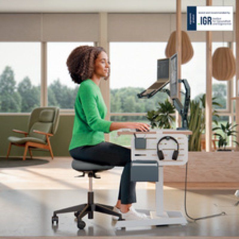 LEITZ Tabouret Ergo Active, roulettes assise équilibrée