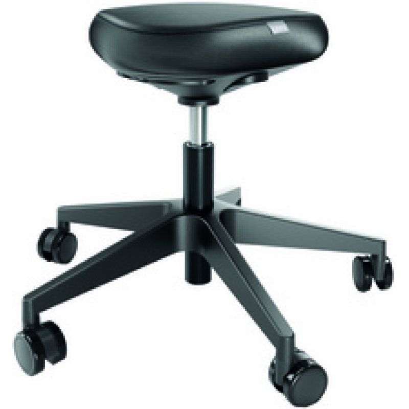 LEITZ Tabouret Ergo, roulettes et assise confortable, noir