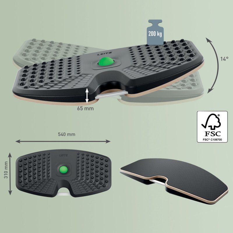 LEITZ Balance Board Ergo Active, gris foncé